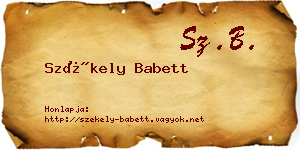 Székely Babett névjegykártya