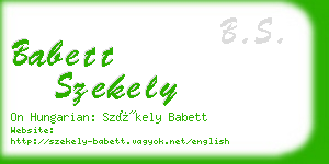 babett szekely business card